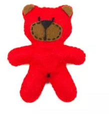 Brosa dama handmade ursulet 7 5x6 cm rosu 