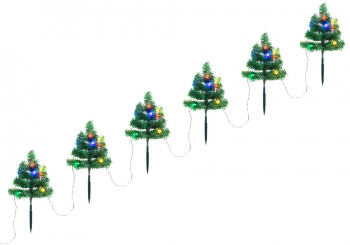 Brazi de Craciun de alee 6 buc. LED-uri multicolore 45 cm PVC 
