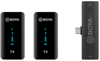 Sistem Ultracompact BOYA Digital True-Wireless Dual Microphone USB Type-C Mobiles (2.4 GHz) BY-XM6-S6