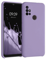 Husa din silicon compatibila cu Motorola Moto G30 / G20 / G10 silk touch interior din catifea Mov 