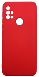 Husa din silicon compatibila cu Motorola Moto G30 / G20 / G10 silk touch interior din catifea Rosu 