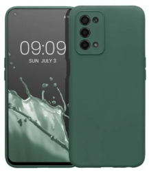 Husa din silicon compatibila cu Oppo A74 5G / A54 5G silk touch interior din catifea Verde inchis 