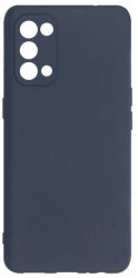 Husa din silicon compatibila cu Oppo Reno 5 5G silk touch interior din catifea Albastru inchis 
