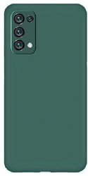 Husa din silicon compatibila cu Oppo Reno 5 5G silk touch interior din catifea Verde inchis