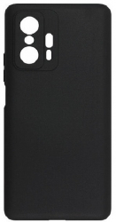 Husa din silicon compatibila cu Xiaomi Mi 11T Pro silk touch interior din catifea Negru 