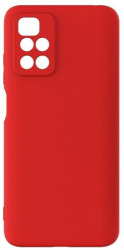 Husa din silicon compatibila cu Xiaomi Redmi 10 silk touch interior din catifea Rosu 