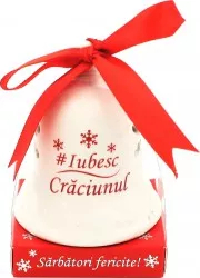 Clopotel decorativ Iubesc Craciunul 