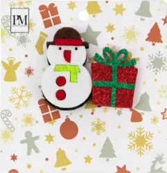 Set 2 clesti de par Craciun pentru copii BJ-720-137 Multicolor 2.2x3 cm 3x4 cm 