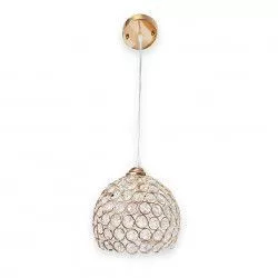 Lustra Julia 6130 auriu schelet inox inaltime ajustabila 30-80 cm dulie e27 ceramica diametru 22cm 