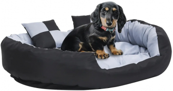 Perna reversibila lavabila pt caini gri si negru 110x80x23 cm 