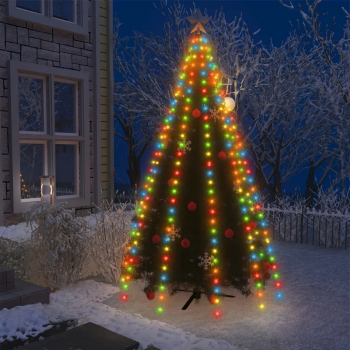Instalatie brad de Craciun cu 250 LED-uri multicolor 250 cm 