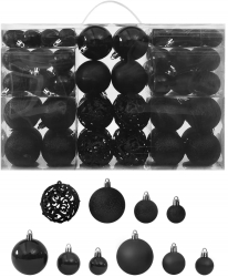 Set globuri de Craciun 100 piese negru 