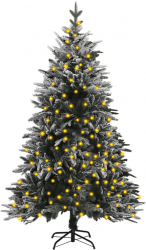 Brad de Craciun artificial cu LED-uri and zapada 180 cm PVC and PE 