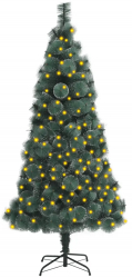 Brad de Craciun artificial cu LED-uri verde 150 cm PVC and PE 