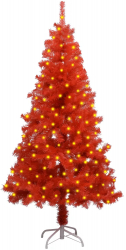 Pom de Craciun artificial cu LED and suport rosu 150 cm PVC 