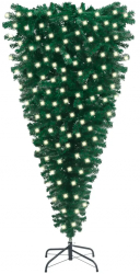 Pom de Craciun artificial inversat LED-uri verde 240 cm 