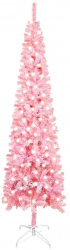 Set pom de Craciun subtire cu LED-uri roz 240 cm 