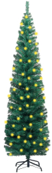 Brad Craciun artificial subtire cu LED and suport verde 240 cm PVC 