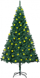 Brad de Craciun artificial cu LED and ramuri groase verde 180 cm 