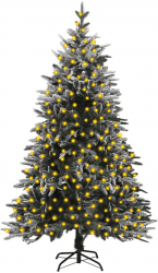 Brad de Craciun artificial cu LED and zapada 210 cm PVC and PE 