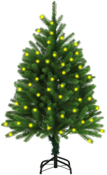 Brad de Craciun artificial cu LED-uri verde 120 cm 