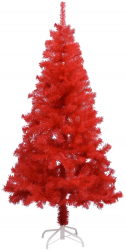 Brad de Craciun artificial cu suport rosu 120 cm PVC 