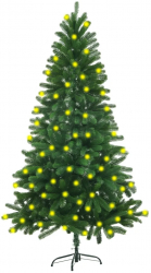 Brad de Craciun artificial LED-uri verde 150 cm 