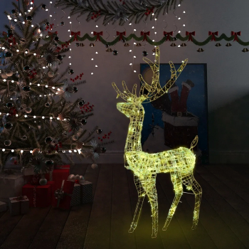 Decoratiune de Craciun ren 140 LED-uri alb cald 128 cm acril 