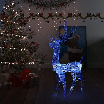 Decoratiune de Craciun ren 140 LED-uri albastru 128 cm acril 