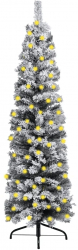 Pom Craciun artificial subtire cu LED and zapada verde 210 cm PVC 