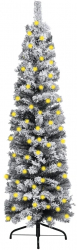 Pom Craciun artificial subtire cu LED and zapada verde 240 cm PVC 