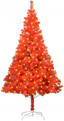 Pom de Craciun artificial cu LED and suport rosu 180 cm PVC