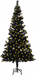 Pom de Craciun artificial cu LED-uri/suport negru 150 cm PVC 