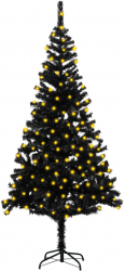 Pom de Craciun artificial cu LED-uri/suport negru 180 cm PVC 