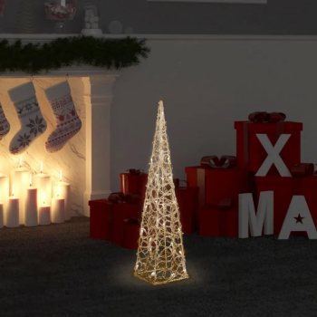 Con de lumina cu LED decorativ alb cald 60 cm acril 