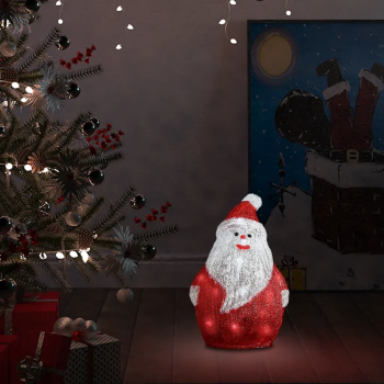Figurina Mos Craciun cu LED 28 m acrilic interior/exterior 