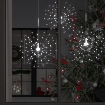 Lampi cu artificii de Craciun 10 buc. 1400 LED alb rece 20 cm 