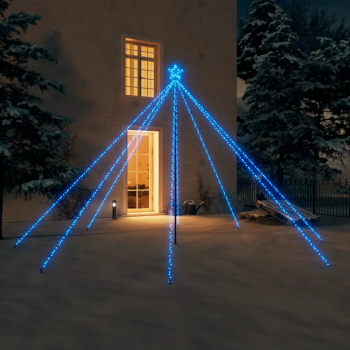 Lumini brad de Craciun 576 LED-uri albastru 3 6 m int./ext. 