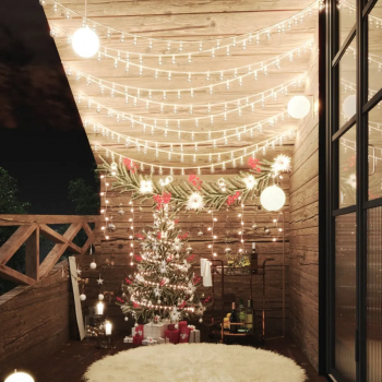 vidalXL Ghirlanda luminoasa 200 LED-uri alb cald 8 functii 20 m 