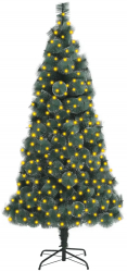 Brad de Craciun artificial cu LED-uri and suport verde 210 cm PET 