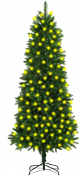 Brad de Craciun artificial cu LED-uri verde 240 cm 