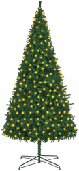 Brad de Craciun artificial cu LED-uri verde 400 cm 