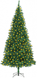 Brad de Craciun artificial cu LED verde 300 cm 