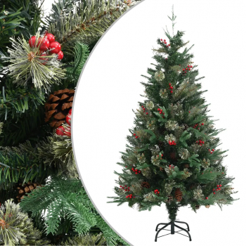 Brad de Craciun cu conuri de pin verde 150 cm PVC and PE 