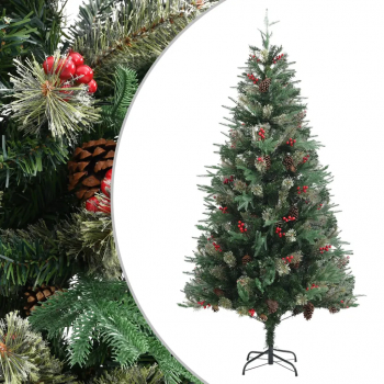 Brad de Craciun cu conuri de pin verde 225 cm PVC and PE 