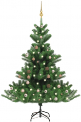 Pom de Craciun artificial brad Nordmann LED and globuri verde 150cm 