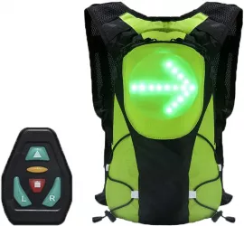 Rucsac smart cu functie LED semnalizare integrata pentru siguranta bicicleta si trotineta electrica. 