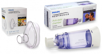 Set Camera de inhalare si Masca medie 1-5 ani LiteTouch Philips Respironics 