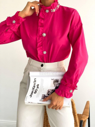 Camasa cu ornamente fucsia S 