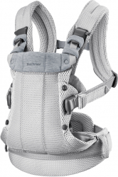 BabyBjorn - Marsupiu anatomic cu multiple pozitii de purtare colectia Harmony 3D Mesh Silver - Editie Limitata 